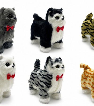 Sesli Hareketli Yürüyen Peluş Kedi Alk3389