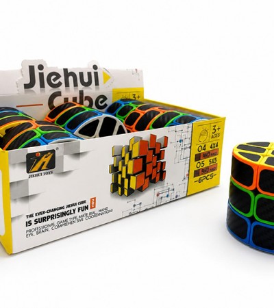 Silindir Zeka Küpü - Karbon Fiber Görünümlü Eğri Yüzeyli Akıl Oyunu Alk4013