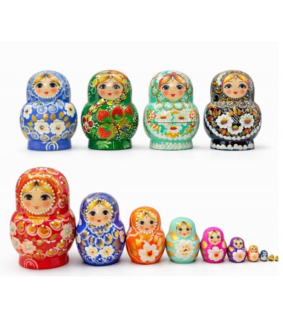 10'Lu Ahşap Matruşka Seti Alk5380