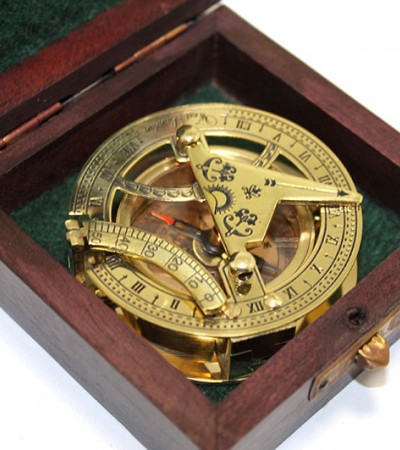 Ahşap Kutulu Pirinç Pusula KSK37