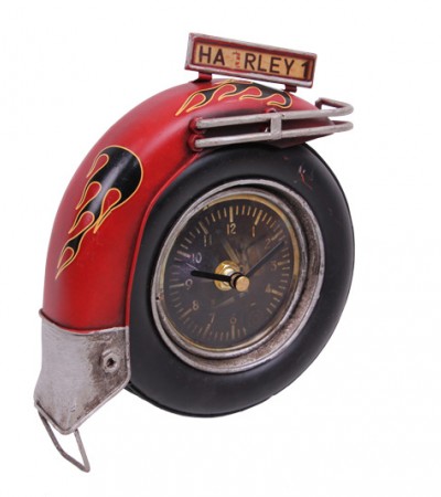 Dekoratif Metal Saat Motosiklet Tekerleği
